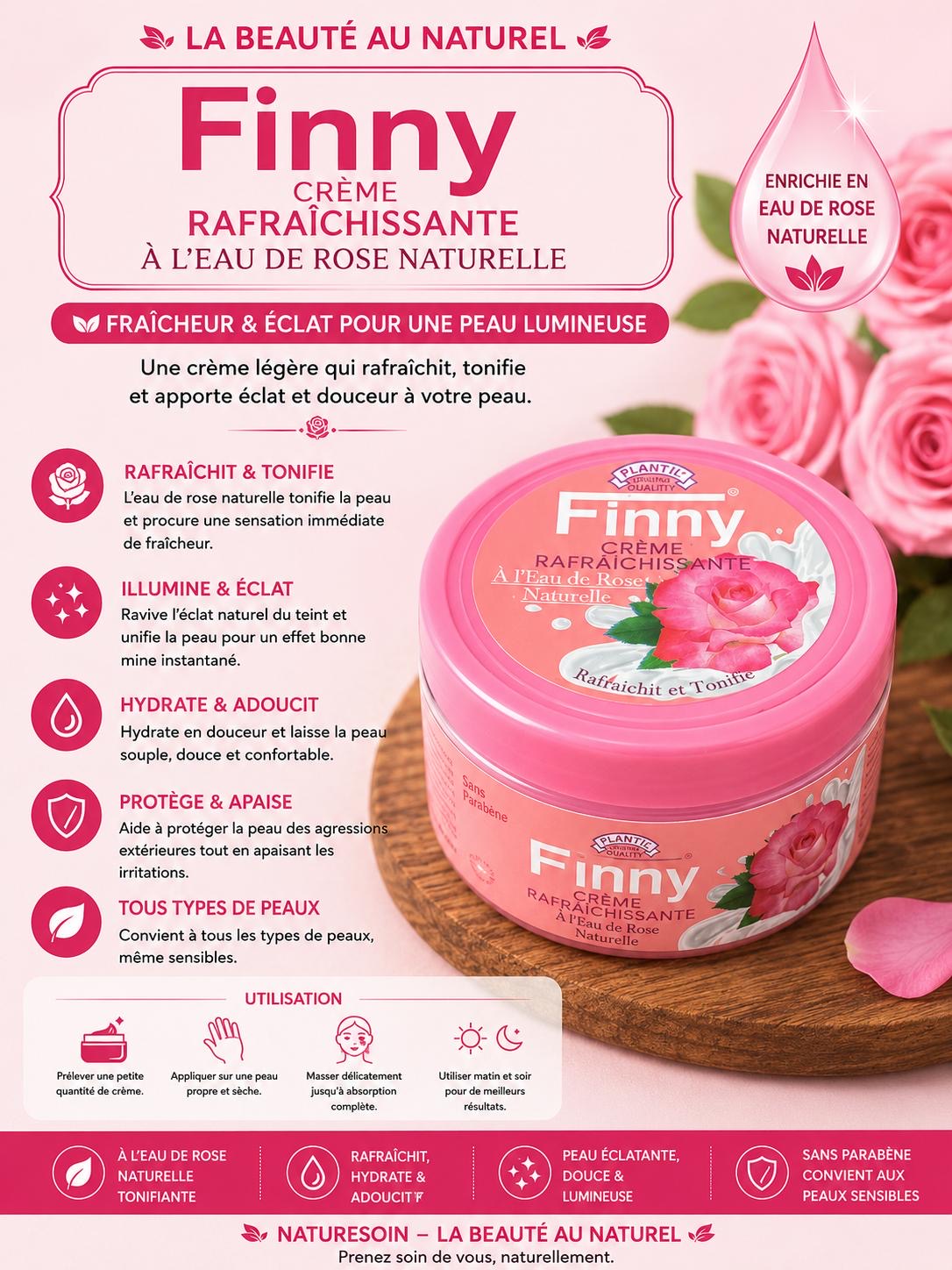 Crème Rafraîchissante à la rose 100ml