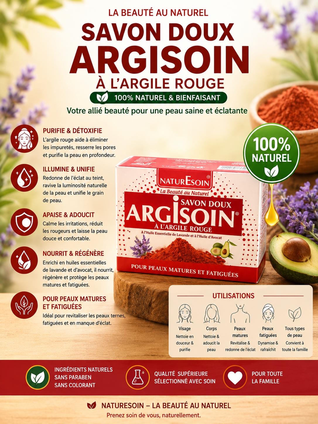 Savon à l'argile rouge 125 g