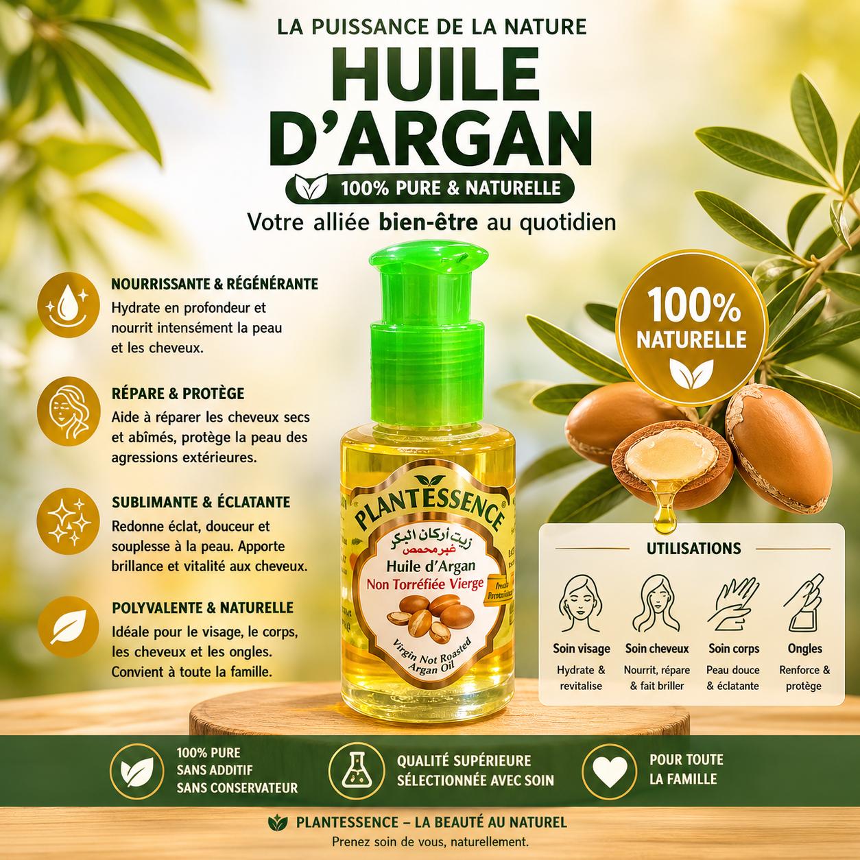 Huile d'Argan vierge non torréfiée 60ml