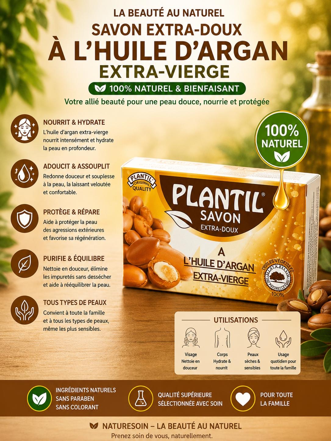 Savon naturel à l'huile d'argan 80g