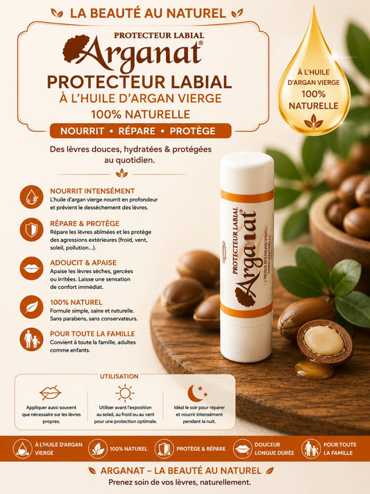 Baume à lèvres nourissant à l'huile d'argan 3.35g