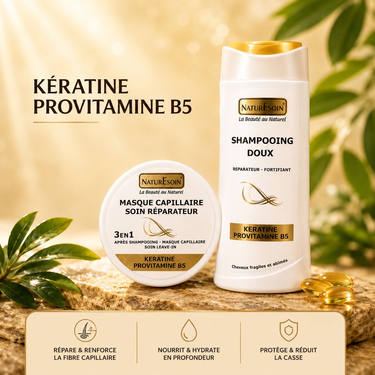 Coffret Soin cheveux à la kératine
