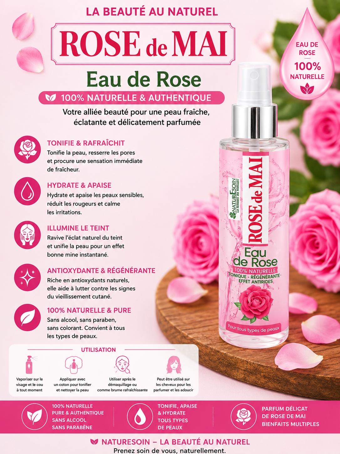 Eau de rose de Mai 50ml