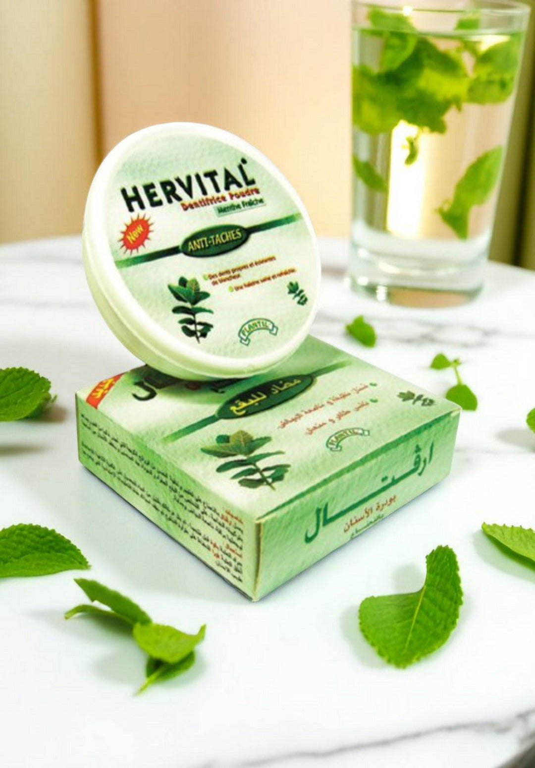 Poudre dentaire blanchissante à l’huile essentielle de Menthe 50g