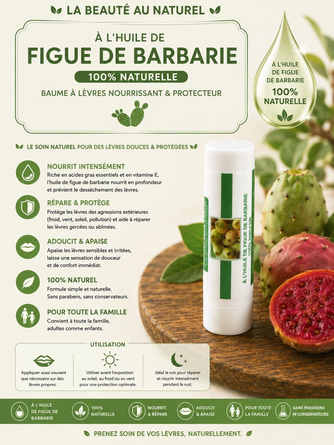 Baume à lèvres à la Figue de Barbarie